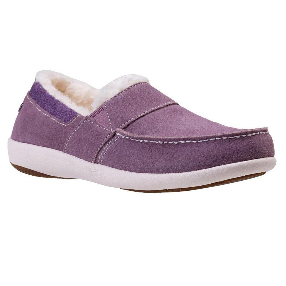 Waco Spenco Women's Wool Collared Fiesta Cozy Slip On Shoes Elderberry Size 5.5